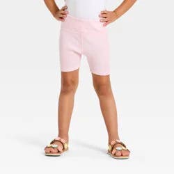 Grayson Mini Toddler Girls' Washed Ribbed Seamless Bike Shorts - Pink 12M