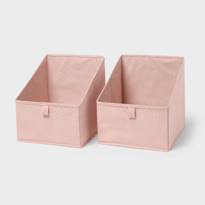 slide 1 of 3, 11" 2pk Fabric High-Low Bin Blush - Brightroom™, 2 ct