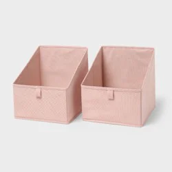 11" 2pk Fabric High-Low Bin Blush - Brightroom™