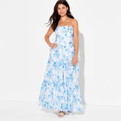 Women's Strapless Tiered Corest Maxi Dress - Wild Fable™ White Floral XS