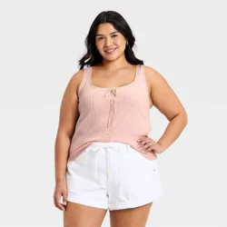 Women's Pointelle Tank Top - Universal Thread™ Pink XXL