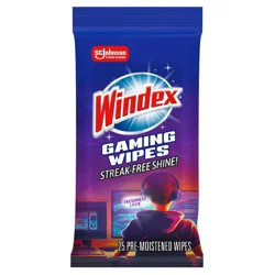 Windex Gaming All-Purpose Cleaning Wipe - 25ct: Resealable Bag, Streak-Free Surface, Removes Dust, Multi-Surface