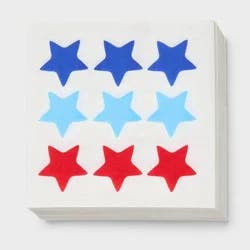 30ct 4th of July USA Star Print Lunch Napkins - Spritz™