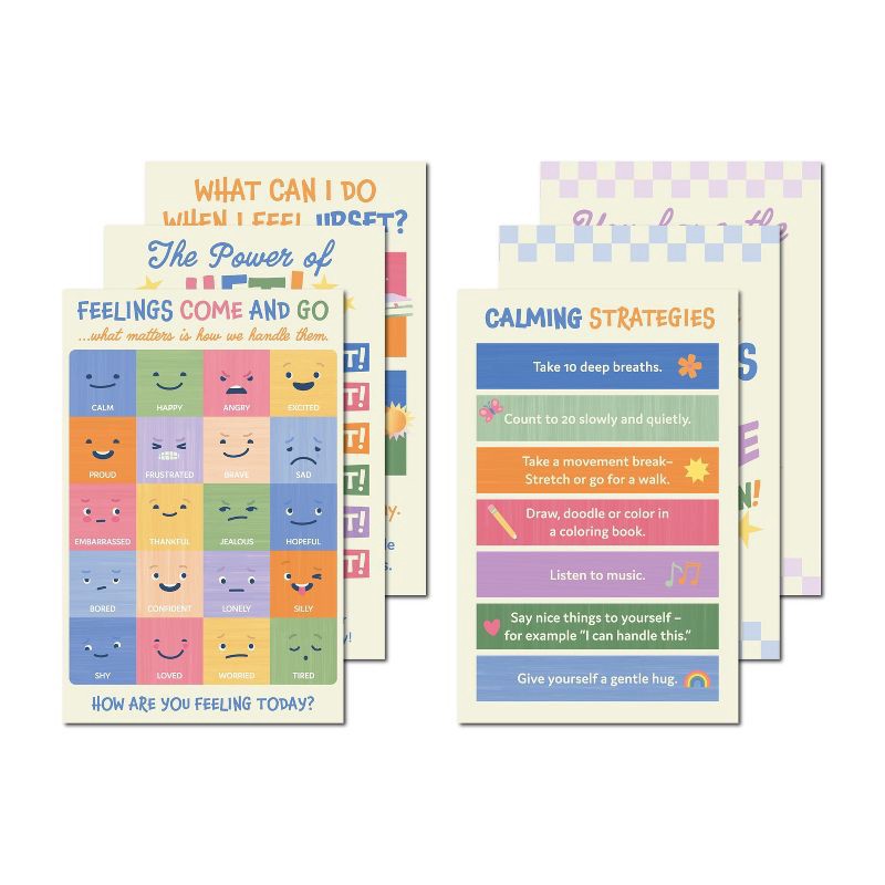 slide 1 of 7, U Brands 6ct 11"x17" Learning Poster Set Social Emotional Learning, 6 ct