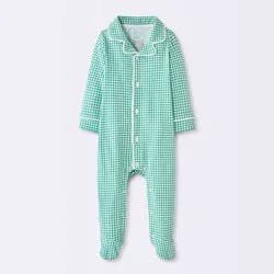 Baby Boys' Gingham Mommy & Me Long Sleeve Sleep N' Play - Cloud Island™ Green 0-3M