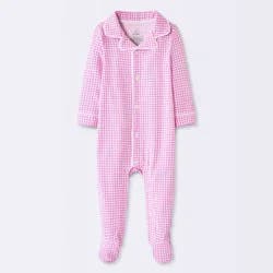 Baby Girls' Gingham Mommy & Me Long Sleeve Sleep N' Play - Cloud Island™ Pink 3-6M