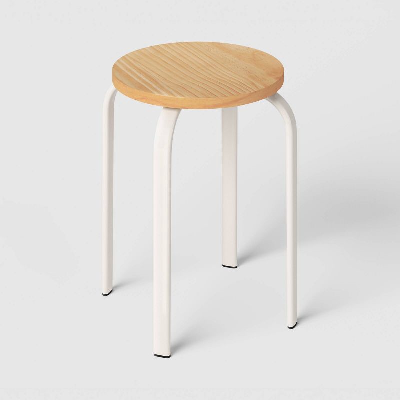 slide 1 of 6, Stackable Dorm Accent Stool White - Room Essentials™, 1 ct