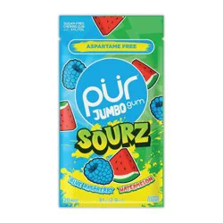PUR Jumbo Gum Sourz Blue Raspberry & Watermelon Flavor - 2.92oz
