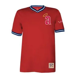 MLB Los Angeles Angels Men's TC Poly V-Neck Mesh Jersey - S
