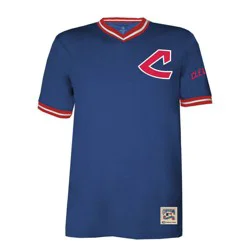 MLB Cleveland Guardians Men's TC Poly V-Neck Mesh Jersey - M