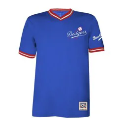 MLB Los Angeles Dodgers Men's TC Poly V-Neck Mesh Jersey - S