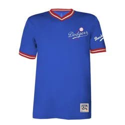 MLB Los Angeles Dodgers Men's TC Poly V-Neck Mesh Jersey - XL