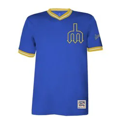 MLB Seattle Mariners Men's TC Poly V-Neck Mesh Jersey - XXL