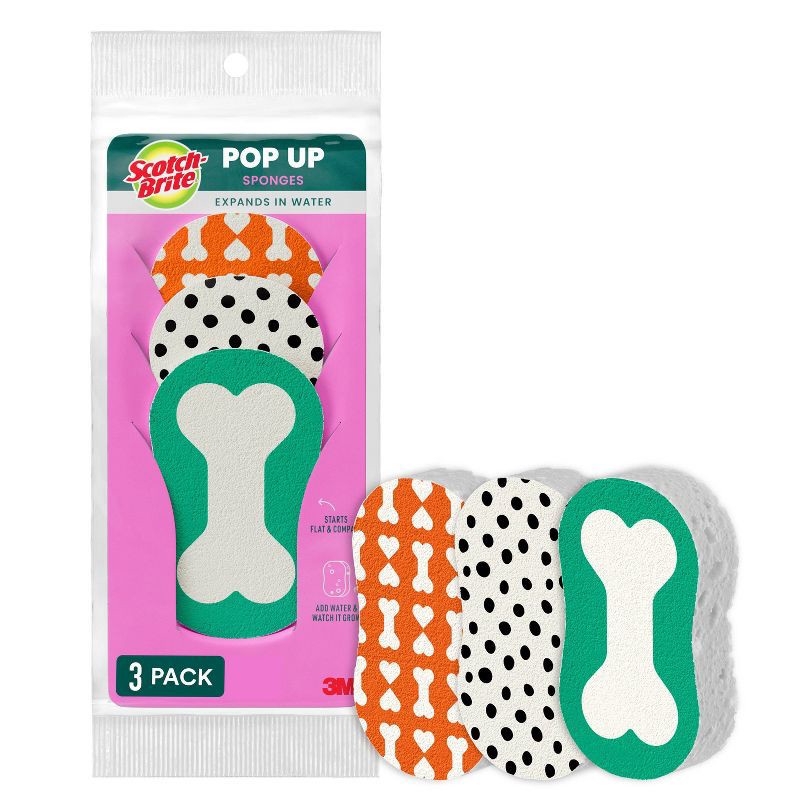 slide 1 of 11, Scotch-Brite Dog Themed Pop-Up Sponges - 3pk: Cellulose, Cleaning Tools And Accessories, 3 ct