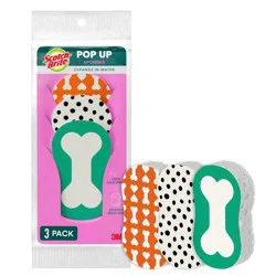 Scotch-Brite Dog Themed Pop-Up Sponges - 3pk: Cellulose, Cleaning Tools And Accessories