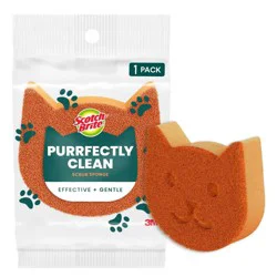 Scotch-Brite Purrfectly Clean Cat Sponge: Cellulose Material, Cleaning Tools and Accessories