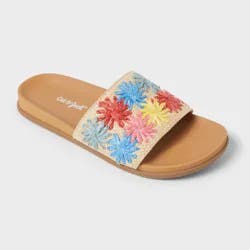 Kids' Melani Flower Strap Slides - Cat & Jack™ Multicolor 1
