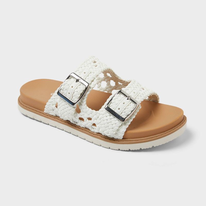 slide 1 of 4, Kids' Brooklyn Two Buckle Sandals - Cat & Jack™ White 3, 1 ct