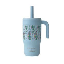 Reduce x Vera Bradley 14oz Chiller Kids Spill Proof Stainless Steel Insulated Straw Tumbler Garden Paisley Blue
