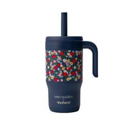 Reduce x Vera Bradley 14oz Chiller Kids Spill Proof Stainless Steel Insulated Straw Tumbler Poppy Meadow