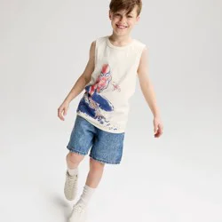Boys' Spider-Man Oversized Graphic Tank Top - Cat & Jack™ Cream L