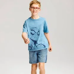 Boys' Short Sleeve Spider-Man Oversized Graphic T-Shirt - Cat & Jack™ Dark Blue L