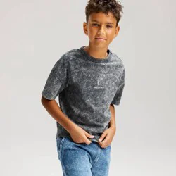 Boys' Short Sleeve Spider-Man Acid Wash Oversized Graphic T-Shirt - Cat & Jack™ Charcoal Gray XL