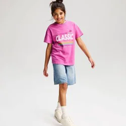 Girls' Short Sleeve Oversized 'Classic' Graphic T-Shirt - Cat & Jack™ Dark Purple L