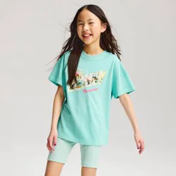 Girls' Short Sleeve Oversized 'sunny' Graphic T-Shirt - Cat & Jack™ Green XL