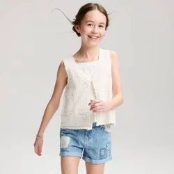 Girls' Tie Vest Sweater - Cat & Jack™ Cream M