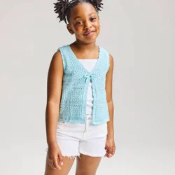 Girls' Tie Vest Sweater - Cat & Jack™ Blue XS