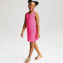Girls' Pointelle Sweater Dress - Cat & Jack™ Pink S