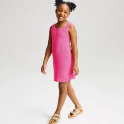 Girls' Pointelle Sweater Dress - Cat & Jack™ Pink L