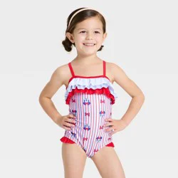 Toddler Girls' Minnie Mouse Ruffle Bikini - Red 2T