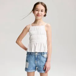 Girls' Smocked Peplum Tank Top - Cat & Jack™ White S