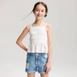 Girls' Smocked Peplum Tank Top - Cat & Jack™ White XL