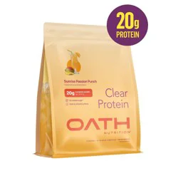 Oath Nutrition 18 Servings Cleary Whey Protein Powder Sunrise - Passion Punch - 20g Protein