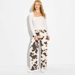 Women's Cinched Long Sleeve Pointelle Scoop Neck Top - Wild Fable™ Cream XXS