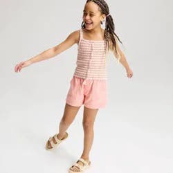 Girls' Striped Pullover Sweater Tank Top - Cat & Jack™ Pink L