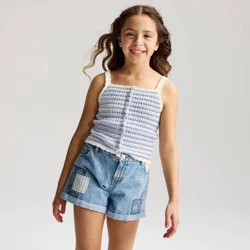 Girls' Striped Pullover Sweater Tank Top - Cat & Jack™ Blue M