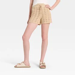Women's High-Rise Sweater Shorts - Universal Thread™ Tan S