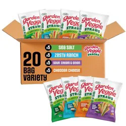 Sensible Portions Garden Veggie Straws Variety Pack Chips with Avocado Oil Chips - 15oz/20ct