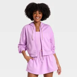Women's French Terry Full Zip Sweatshirt - All In Motion™ Light Violet XXL