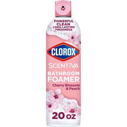 Clorox Scentiva Bathroom Foamer Aerosol Cherry Blossom & Peach - 20oz: Ammonia-Free, Multipurpose Cleaner