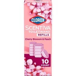 Clorox Scentiva Cherry Blossom & Peach ToiletWand Refill - 10ct: Ammonia-Free, Compatible With Clorox ToiletWand