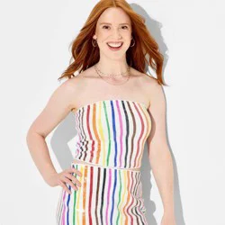 Pride Adult Sequin Tube Top - White XS