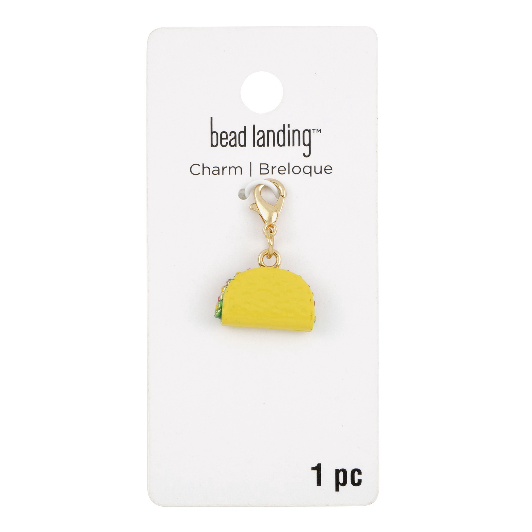 slide 3 of 3, Taco Charm By Bead Landing, 12 mm charm diameter