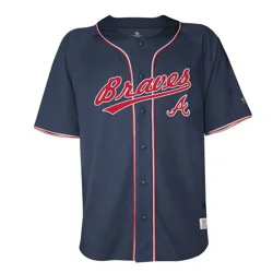 MLB Atlanta Braves Men's Button Down Jersey - XXL