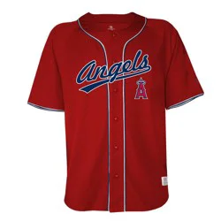 MLB Los Angeles Angels Men's Button Down Jersey - XL