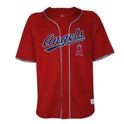 MLB Los Angeles Angels Men's Button Down Jersey - XL